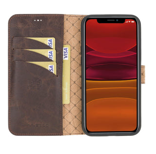 Bouletta Cep Telefonu Kılıfları iPhone 12 Pro Max / Koyu Kahve Apple iPhone 12 Serisi Cüzdanlı Deri Kılıf
