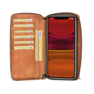 Bouletta Cep Telefonu Kılıfları iPhone 12 Pro Max / Taba Apple iPhone 12 Serisi Cüzdanlı ve Fermuarlı Çıkarılabilir Deri Kılıf