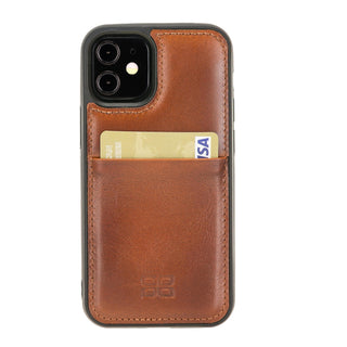 Bouletta Cep Telefonu Kılıfları iPhone 12 / 12 Pro / Taba Apple iPhone 12 Serisi Kartlıklı Deri Arka Kapak Premium Koruma
