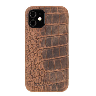 Bouletta Cep Telefonu Kılıfları iPhone 12 / 12 Pro / Kahve Apple iPhone 12 Serisi Tam Deri Kaplama Arka Kapak Premium Koruma