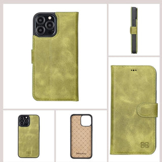 Bouletta Cep Telefonu Kılıfları Apple iPhone 13 Pro Serisi Cüzdanlı Çıkarılabilir Deri Kılıf Premium Koruma