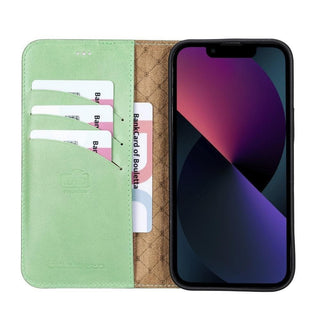 Bouletta Cep Telefonu Kılıfları Apple iPhone 13 Pro Serisi Cüzdanlı Çıkarılabilir Deri Kılıf