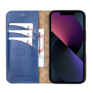 Bouletta Cep Telefonu Kılıfları Apple iPhone 13 Pro Serisi Cüzdanlı Çıkarılabilir Deri Kılıf