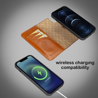 Bouletta Cep Telefonu Kılıfları Apple iPhone 13 Serisi Cüzdanlı Çıkarılabilir Deri Kılıf
