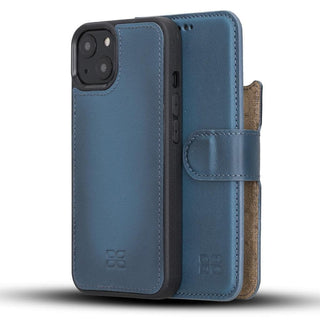 Bouletta Cep Telefonu Kılıfları iPhone 13 Mini / Mavi Apple iPhone 13 Serisi Cüzdanlı Çıkarılabilir Deri Kılıf
