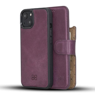 Bouletta Cep Telefonu Kılıfları iPhone 13 Mini / Mor Apple iPhone 13 Serisi Cüzdanlı Çıkarılabilir Deri Kılıf
