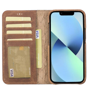 Bouletta Cep Telefonu Kılıfları Apple iPhone 13 Serisi Cüzdanlı Çıkarılabilir Tam Kaplama Deri Kılıf Premium Koruma