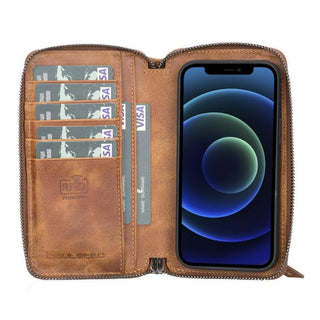 Bouletta Cep Telefonu Kılıfları Apple iPhone 13 Serisi Cüzdanlı ve Fermuarlı Çıkarılabilir Deri Kılıf Premium Koruma