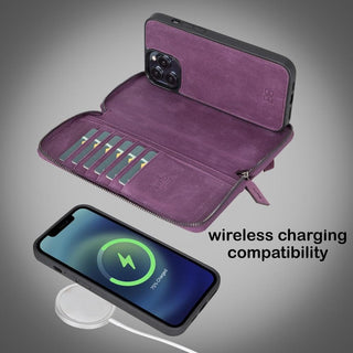 Bouletta Cep Telefonu Kılıfları Apple iPhone 13 Serisi Cüzdanlı ve Fermuarlı Çıkarılabilir Deri Kılıf Premium Koruma