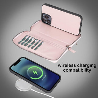 Bouletta Cep Telefonu Kılıfları Apple iPhone 13 Serisi Cüzdanlı ve Fermuarlı Çıkarılabilir Deri Kılıf Premium Koruma