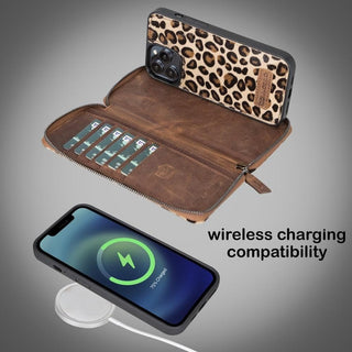 Bouletta Cep Telefonu Kılıfları Apple iPhone 13 Serisi Cüzdanlı ve Fermuarlı Çıkarılabilir Deri Kılıf Premium Koruma
