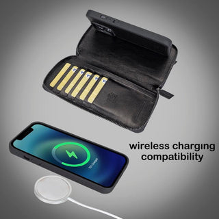 Bouletta Cep Telefonu Kılıfları Apple iPhone 13 Serisi Cüzdanlı ve Fermuarlı Çıkarılabilir Deri Kılıf