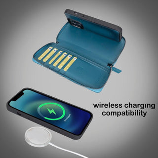 Bouletta Cep Telefonu Kılıfları Apple iPhone 13 Serisi Cüzdanlı ve Fermuarlı Çıkarılabilir Deri Kılıf