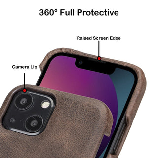 Bouletta Cep Telefonu Kılıfları Apple iPhone 13 Serisi Tam Deri Kaplama Arka Kapak Premium Koruma