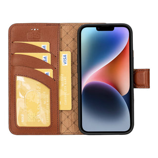Bouletta Cep Telefonu Kılıfları Apple iPhone 14 Serisi Cüzdanlı Çıkarılabilir Deri Kılıf Premium Koruma