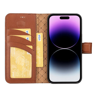 Bouletta Cep Telefonu Kılıfları Apple iPhone 14 Serisi Cüzdanlı Çıkarılabilir Deri Kılıf Premium Koruma