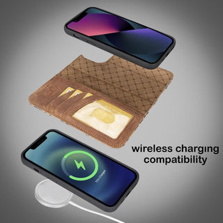 Bouletta Cep Telefonu Kılıfları Apple iPhone 14 Serisi Cüzdanlı Çıkarılabilir Deri Kılıf