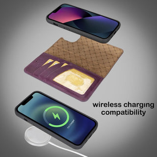 Bouletta Cep Telefonu Kılıfları Apple iPhone 14 Serisi Cüzdanlı Çıkarılabilir Deri Kılıf