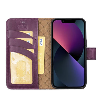 Bouletta Cep Telefonu Kılıfları Apple iPhone 14 Serisi Cüzdanlı Çıkarılabilir Deri Kılıf