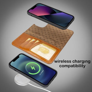 Bouletta Cep Telefonu Kılıfları Apple iPhone 14 Serisi Cüzdanlı Çıkarılabilir Deri Kılıf