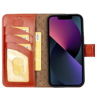 Bouletta Cep Telefonu Kılıfları Apple iPhone 14 Serisi Cüzdanlı Çıkarılabilir Deri Kılıf - Özel Renkler Premium Koruma