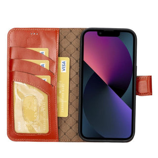 Bouletta Cep Telefonu Kılıfları Apple iPhone 14 Serisi Cüzdanlı Çıkarılabilir Deri Kılıf - Özel Renkler Premium Koruma