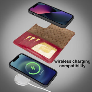 Bouletta Cep Telefonu Kılıfları Apple iPhone 14 Serisi Cüzdanlı Çıkarılabilir Deri Kılıf - Özel Renkler
