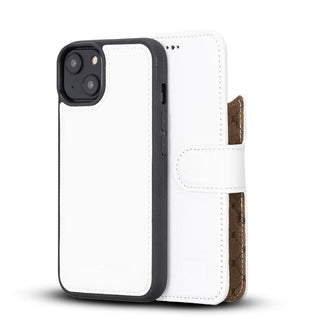 Bouletta Cep Telefonu Kılıfları iPhone 14 / Beyaz Apple iPhone 14 Serisi Cüzdanlı Çıkarılabilir Deri Kılıf - Özel Renkler Premium Koruma