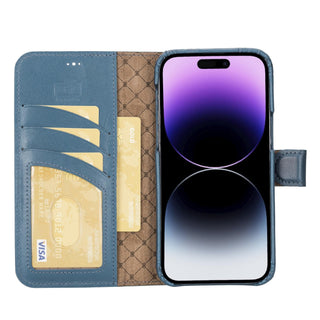 Bouletta Cep Telefonu Kılıfları Apple iPhone 14 Serisi Cüzdanlı Çıkarılabilir Tam Kaplama Deri Kılıf Premium Koruma