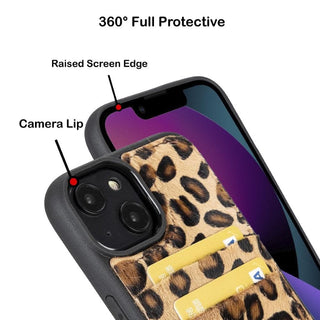 Bouletta Cep Telefonu Kılıfları Apple iPhone 14 Serisi Kartlıklı Deri Arka Kapak Premium Koruma