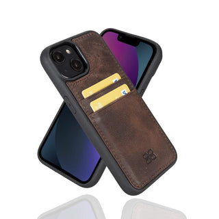 Bouletta Cep Telefonu Kılıfları Apple iPhone 14 Serisi Kartlıklı Deri Arka Kapak Premium Koruma