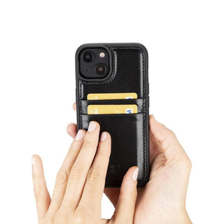 Bouletta Cep Telefonu Kılıfları Apple iPhone 14 Serisi Kartlıklı Deri Arka Kapak Premium Koruma