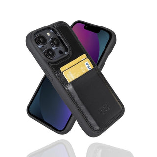 Bouletta Cep Telefonu Kılıfları Apple iPhone 14 Serisi Kartlıklı Deri Arka Kapak Premium Koruma