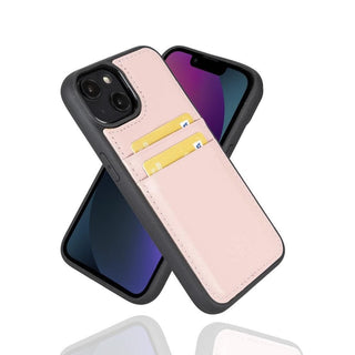 Bouletta Cep Telefonu Kılıfları Apple iPhone 14 Serisi Kartlıklı Deri Arka Kapak Premium Koruma
