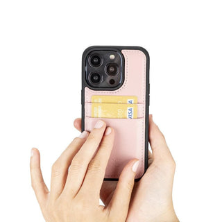 Bouletta Cep Telefonu Kılıfları Apple iPhone 14 Serisi Kartlıklı Deri Arka Kapak