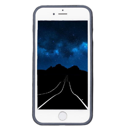 Bouletta Apple iPhone 7/8/SE2/SE3 Serisi Kaplama Kartlıklı Deri Arka Kapak / iPhone 7 Plus / iPhone 8 Plus / Buruşuk Mavi