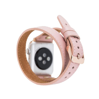 Bouletta Kol Saati Kayışları Apple Watch Deri Kayış – Leeds Tam Tur İnce Altın rengi Boncuklu