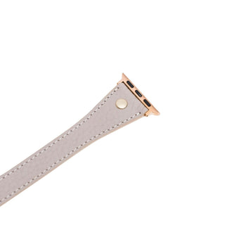 Bouletta Kol Saati Kayışları Apple Watch Deri Kayış – Leeds Tam Tur İnce Altın rengi Boncuklu