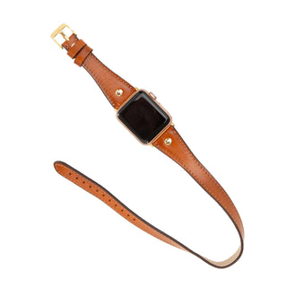 Bouletta Kol Saati Kayışları Apple Watch Deri Kayış – Leeds Tam Tur İnce Altın rengi Boncuklu