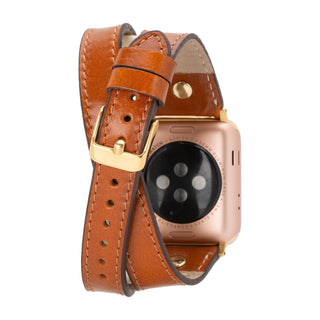 Bouletta Kol Saati Kayışları Apple Watch Deri Kayış – Leeds Tam Tur İnce Altın rengi Boncuklu