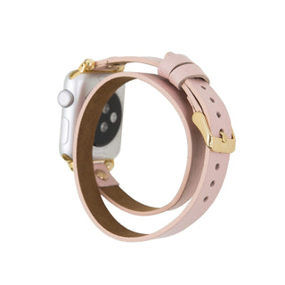 Bouletta Kol Saati Kayışları Apple Watch Deri Kayış – Leeds Tam Tur İnce Gül rengi Boncuklu
