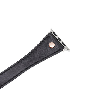 Bouletta Kol Saati Kayışları Apple Watch Deri Kayış – Leeds Tam Tur İnce Gül rengi Boncuklu