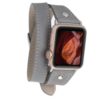 Bouletta Kol Saati Kayışları Apple Watch Deri Kayış – Leeds Tam Tur İnce Gümüş rengi Boncuklu