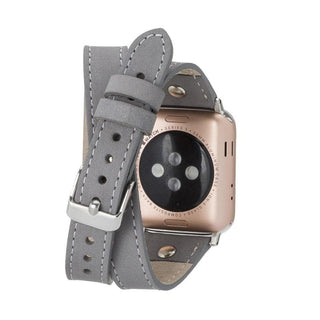 Bouletta Kol Saati Kayışları Apple Watch Deri Kayış – Leeds Tam Tur İnce Gümüş rengi Boncuklu