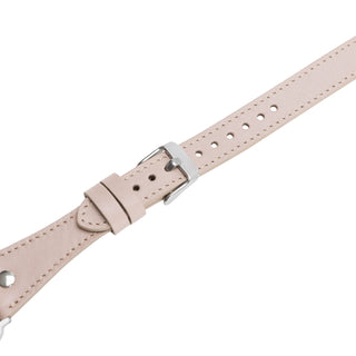 Bouletta Kol Saati Kayışları Apple Watch Deri Kayış – Leeds Tam Tur İnce Gümüş rengi Boncuklu