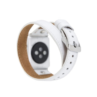 Bouletta Kol Saati Kayışları Apple Watch Deri Kayış – Leeds Tam Tur İnce Gümüş rengi Boncuklu