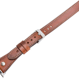 Bouletta Kol Saati Kayışları Apple Watch Deri Kayış – Leeds Tam Tur İnce Gümüş rengi Boncuklu