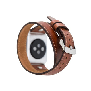 Bouletta Kol Saati Kayışları Apple Watch Deri Kayış – Leeds Tam Tur İnce Gümüş rengi Boncuklu