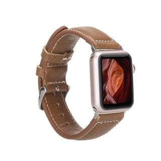 Bouletta Kol Saati Kayışları Açık Kahve-NM4 Apple Watch Deri Kayış – Lincoln Klasik