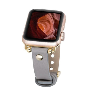 Bouletta Kol Saati Kayışları Gri Apple Watch Deri Kayış – Sizergh Ferro